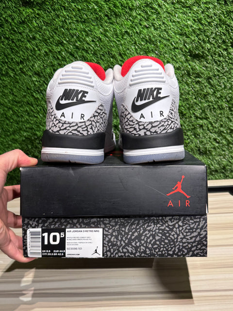 Jordan 3 Retro Free Throw Line White Cement Sz 10.5M.