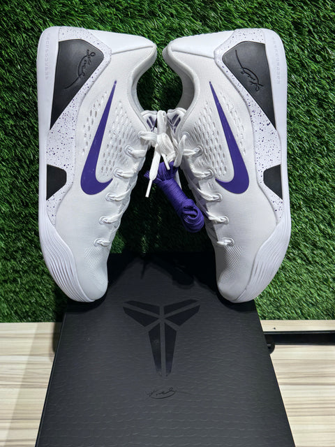 Nike Kobe 9 Elite Low EM Protro White Court Purple Sz 11.5