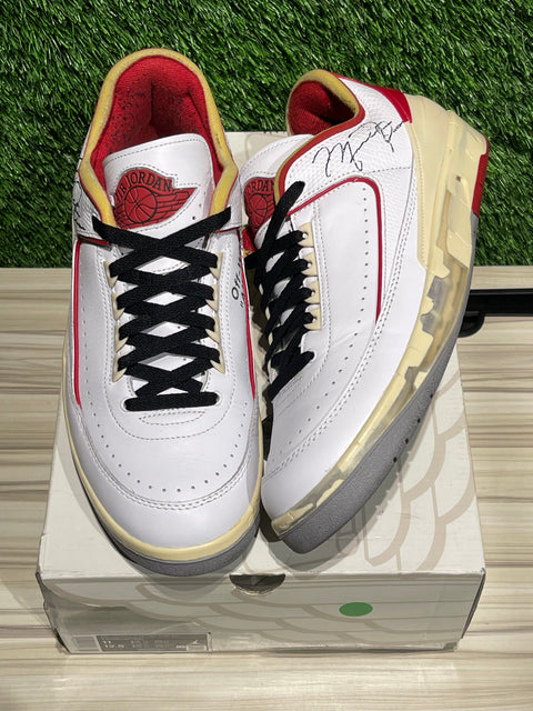 Jordan 2 Retro Low SP Off-White White Red Sz 11