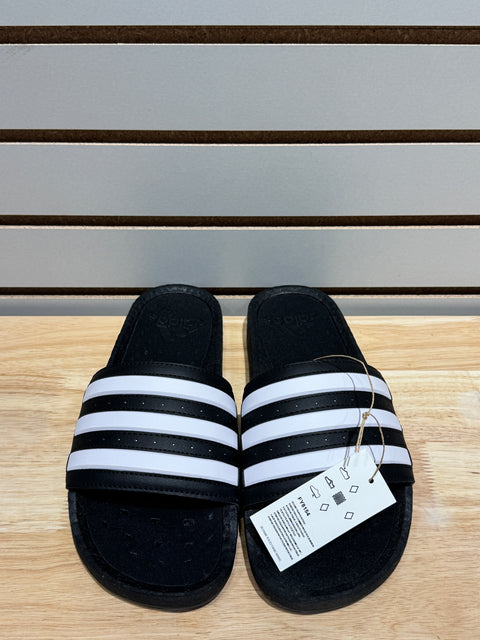 adidas Adilette Boost Slides Black White Stripes Sz 11