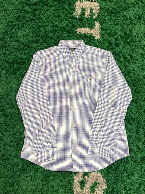 Polo Ralph Lauren Shirt Classic Fit Light Blue Checked Button Down