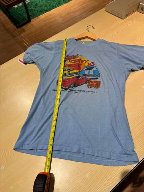 Vtg Muscle Car 80s True Thin USA Super Chevy Sunday Tee Sz L