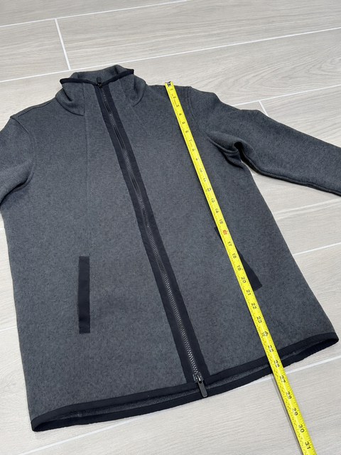 Lululemon Its Fleecing Cold Zip Up Heathered Grey/Black Sweater Jacket Sz 8
