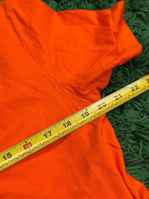 Polo Ralph Lauren Orange V-Neck Shirt Navy Pony