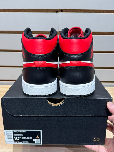 Jordan 1 Mid White Black Red (2022) Sz 10.5