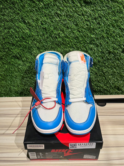 Jordan 1 Retro High Off-White University Blue Sz 8M