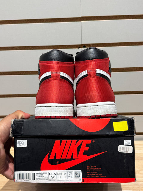 Jordan 1 Retro High Satin Black Toe (Women's) Sz 9.5W/8M