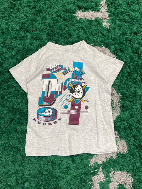 Vintage 1993 Kids Mighty Ducks T-Shirt NHL Hockey