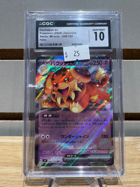 Dachsbun ex Pokemon (2024) Japanese Stellar Miracle - 046/102 Holo CGC GMNT 10