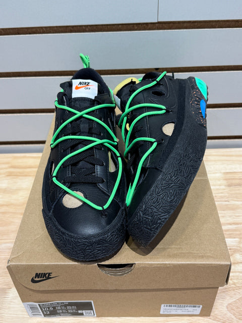 Nike Blazer Low Off-White Black Electro Green Sz 10.5