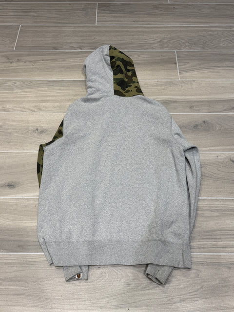 BAPE Grey x 1st Camo Full Zip Hooded Sweatshirt A Bathing Ape Sz XL