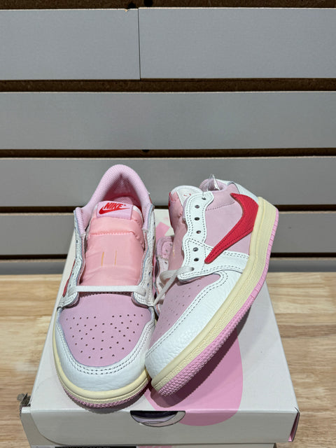 Jordan 1 Retro Low OG SP Travis Scott Sail Tropical Pink (PS) Sz 3Y