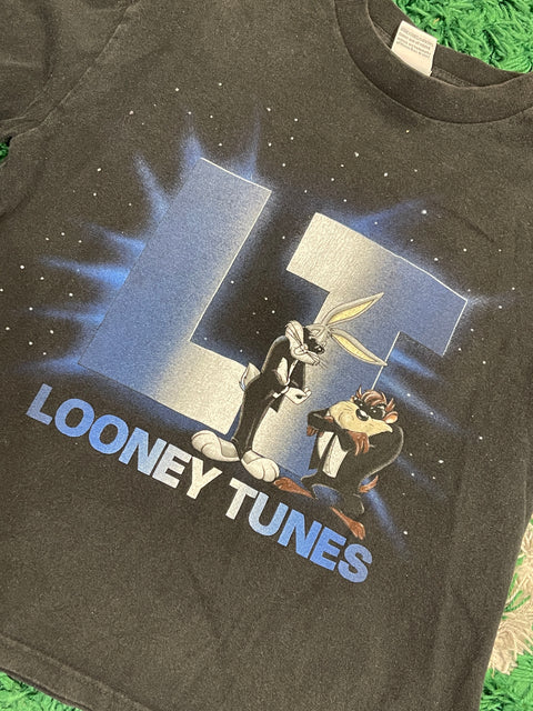 Vintage 1997 Kids Looney Tunes Bugs And Taz Men In Black Long Sleeve Tee