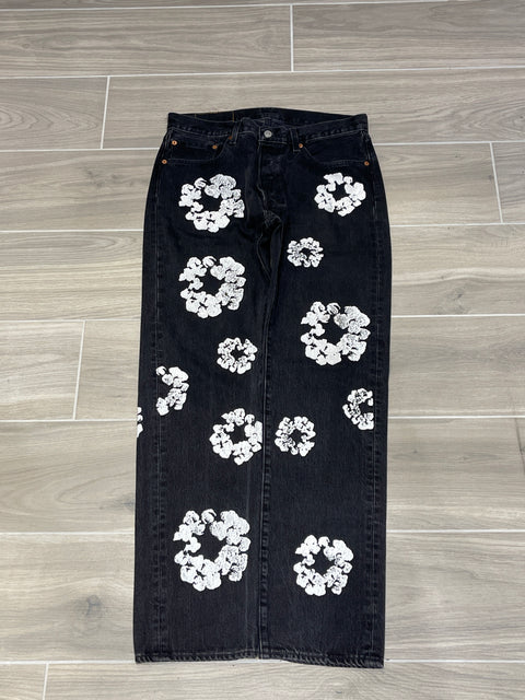 Denim Tears x Levi's Cotton Wreath 501 Black Jeans 33x32
