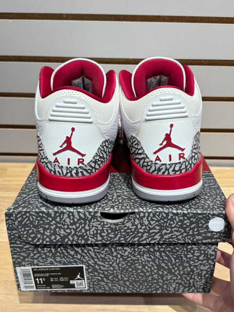 Jordan 3 Retro Cardinal Red Sz 11.5