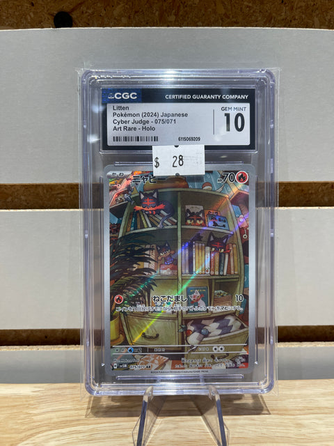 Litten Pokémon (2024) Japanese Cyber Judge - 075/071 Art Rare- Holo CGC GMNT 10
