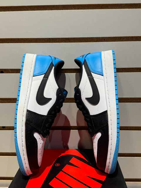 Jordan 1 Retro Low OG Black Dark Powder Blue Sz 7M
