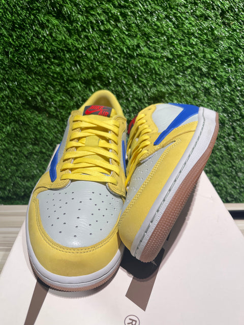 Jordan 1 Retro Low OG SP Travis Scott Canary (Women's) Sz 11M/12.5W