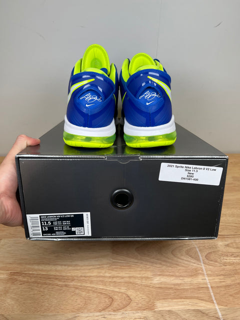 DS 2021 Sprite Nike LeBron 8 Low Sz 11.5