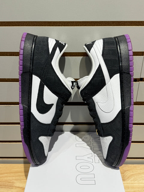 Nike Dunk Low Black White Purple Sz 14