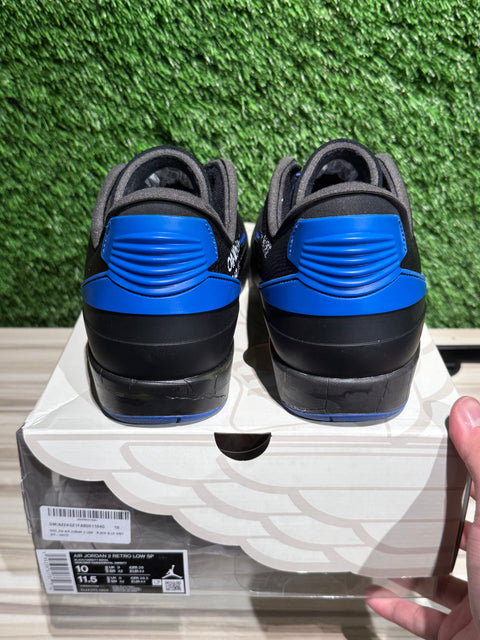 Jordan 2 Retro Low SP Off-White Black Blue Sz 10