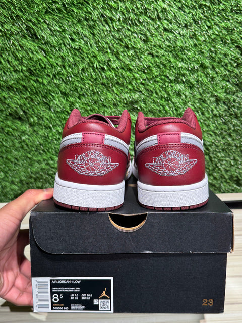 Jordan 1 Low White Bordeaux Sz 8.5M