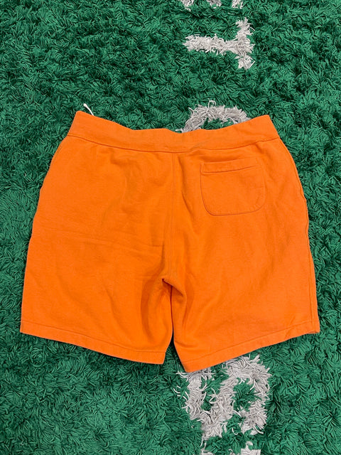 Ralph Lauren Orange Sweat Shorts Green Pony Logo