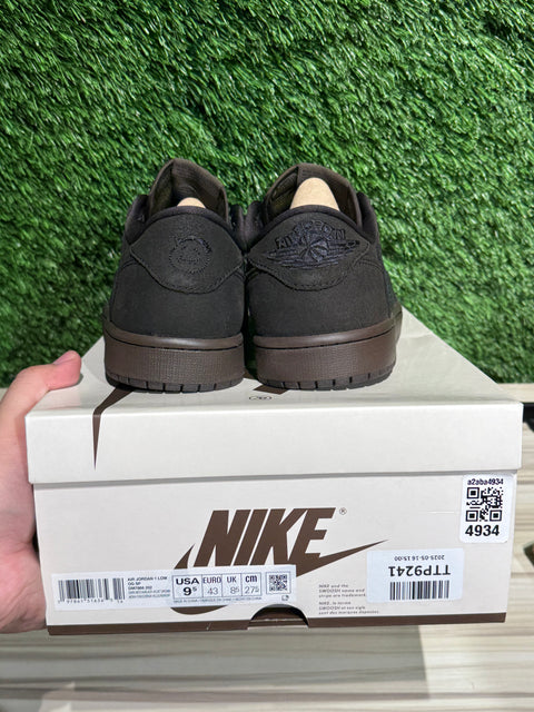 Jordan 1 Retro Low OG SP Travis Scott Velvet Brown Sz 9.5