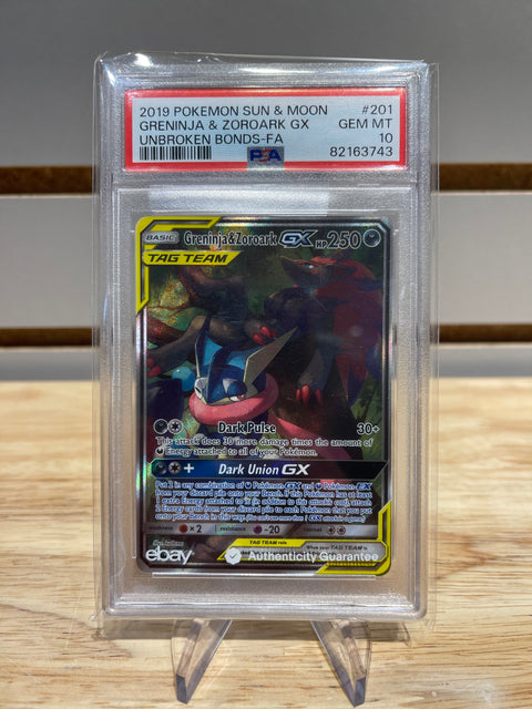 2019 Pokemon Greninja & Zoroark GX Unbroken Bonds - 201/214 PSA 10