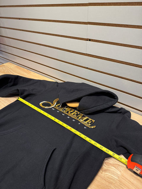 Supreme Sequin Viper Hooded Sweatshirt Black Sz L