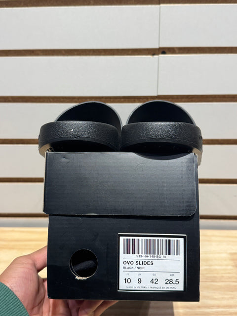 Black OVO Slides Sz 10