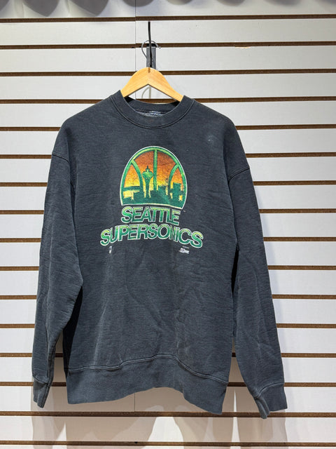 Vtg 90s Salem Seattle Super Sonics Crewneck Sz L