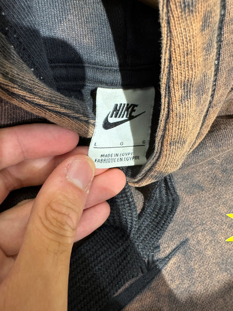 Nike Sportswear Acid Wash Brown Graphic Have A Nike Day Fleece Pullover Hoodie Sz L