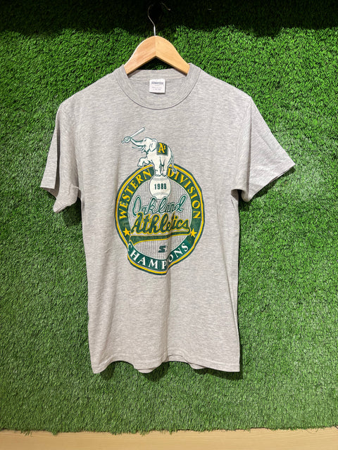 VTG Grey Starter Oakland Athletics Tee Sz L