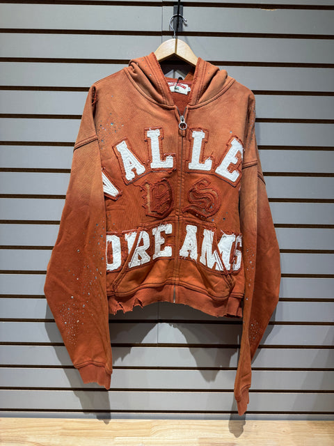 Vale Forever Classico Zip Up Hoodie Orange Sz 2XL