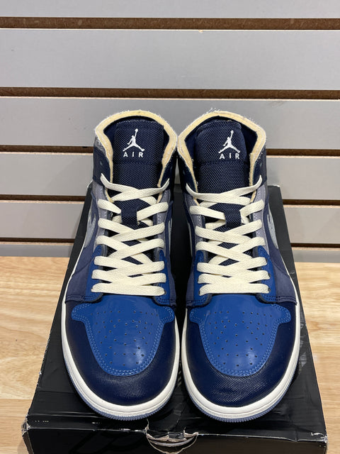 Jordan 1 Mid SE Craft Obsidian French Blue Ashen Slate White Sz 10