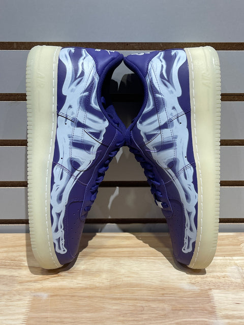 Nike Air Force 1 Low '07 QS Purple Skeleton Halloween (2021) Sz 14