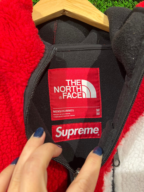 Supreme The North Face S Logo Fleece Jacket Red Sz Medium