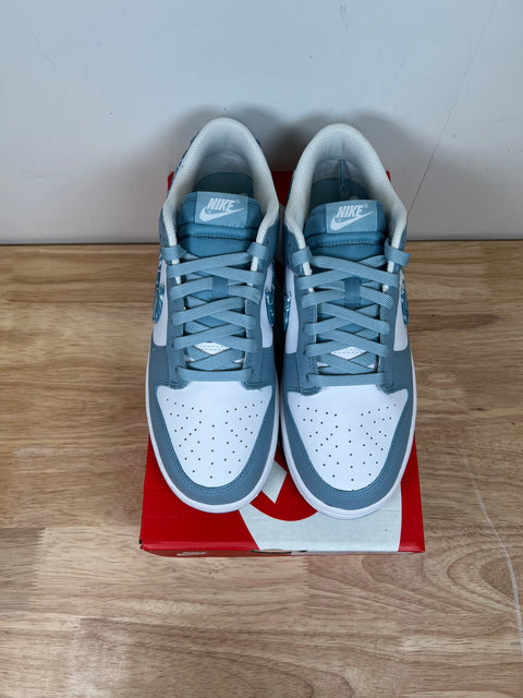 DS Paisley Pack Worn Blue Nike Dunk Low Sz 10.5W/9M