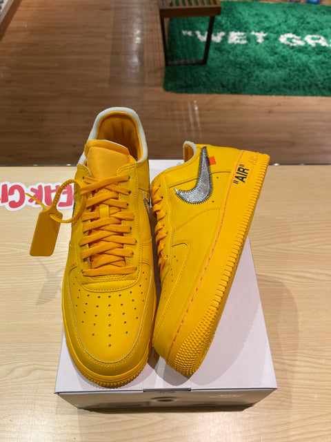 DS Off-White ICA University Gold Air Force 1 Sz 11.5