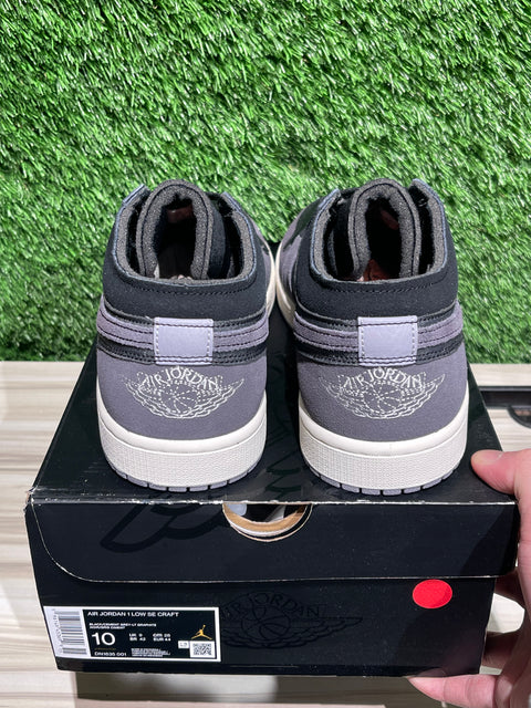 Jordan 1 Low Craft Inside Out Black Sz 10