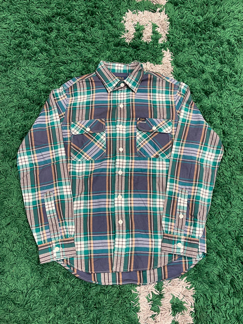 Polo Ralph Lauren Shirt Mens Cotton Twill Blue Plaid Work Classic Fit