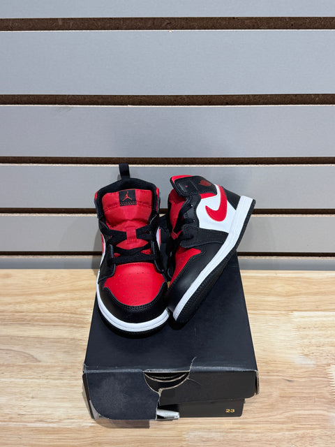 Jordan 1 Mid Black Fire Red (TD)