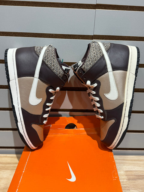 2007 Vintage Nike Dunk Hi Mocha Gold Brown Sz 8.5M