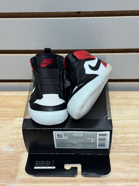 Jordan 1 Crib Bootie Black Toe Reimagined (I) Sz 4c