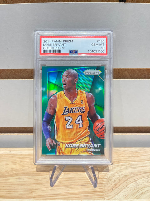 2014 Panini Prizm Kobe Bryant Green Prizm #136 PSA 10