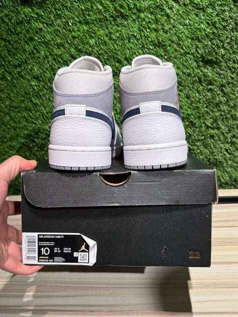 Jordan 1 Mid Paris White Sz 10M