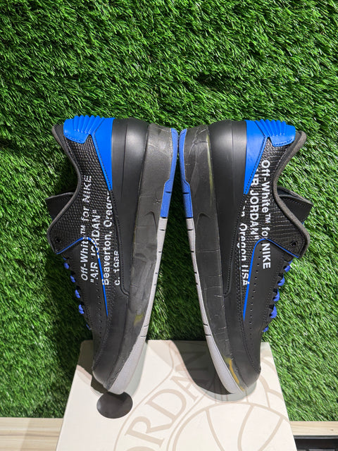 Jordan 2 Retro Low SP Off-White Black Blue Sz 10