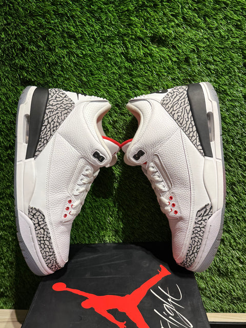 Jordan 3 Retro Free Throw Line White Cement Sz 10.5M.