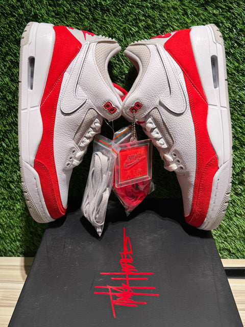 Jordan 3 Retro Tinker White University Red Sz 8.5